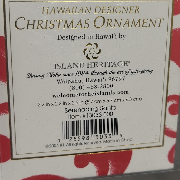 Hawaiian Santa Ornament - Picture 2 of 2